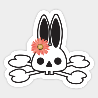 Bunny, skull, bones, horror, pirate, Halloween, rabbit, skulls Sticker